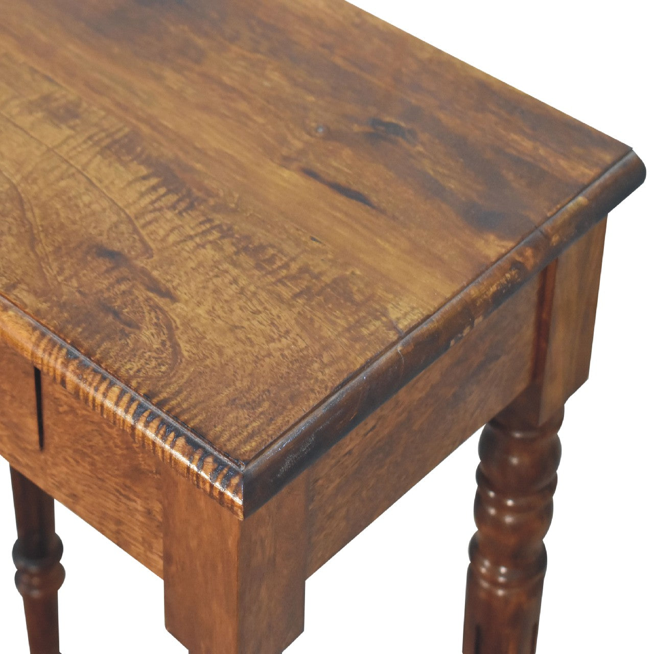 Handgemaakt – Bureau – mangohout – kastanje – Franse stijl – lade