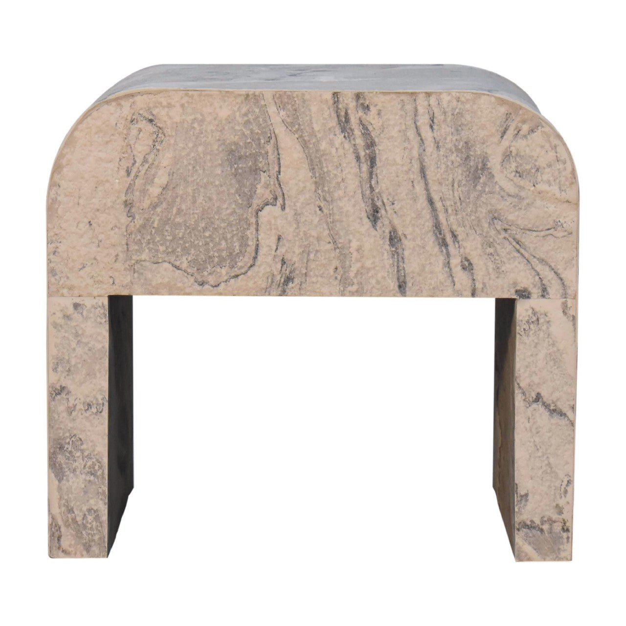 Handgemaakte -Prachtig nachtkastje – Nouveau design – massief mangohout – elegant