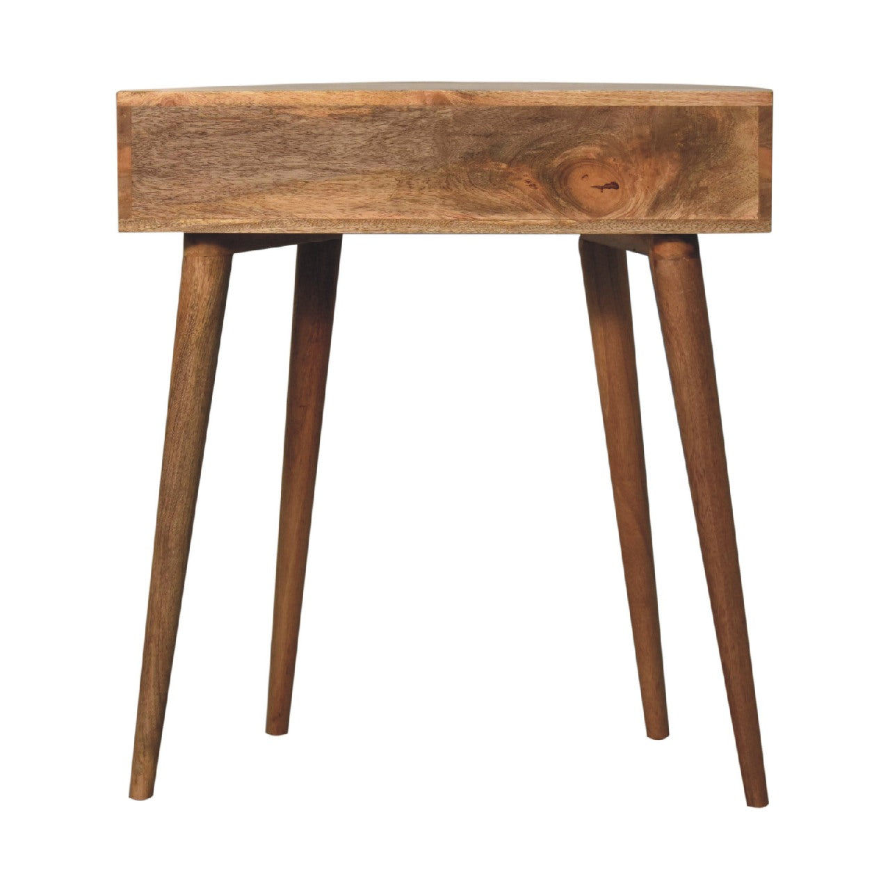 Handgemaakte consoletafel – mangohout – 1 lade – rond ontwerp – 70 cm