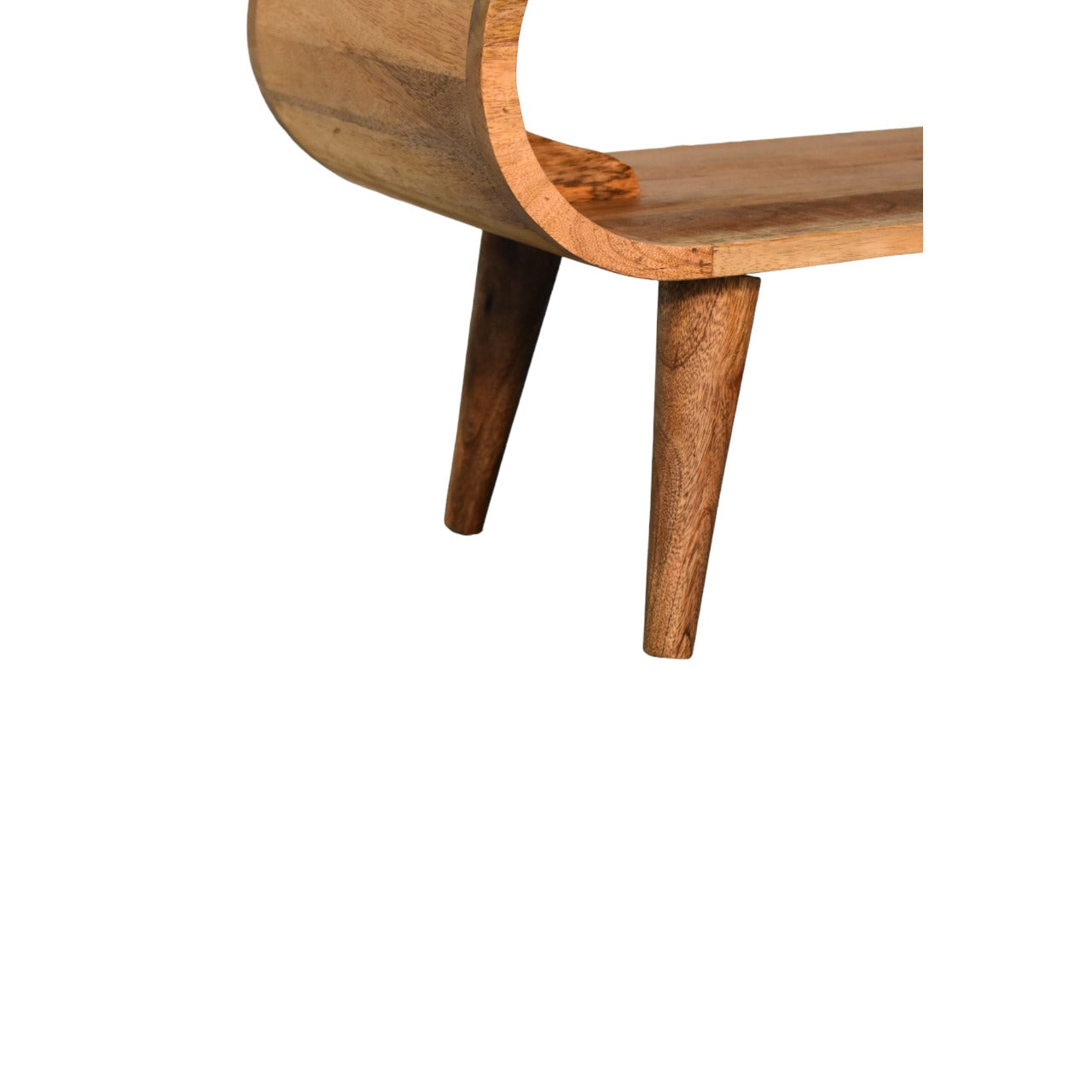Handgemaakt – Salontafel – mangohout – eikenlook – gebogen – open vak