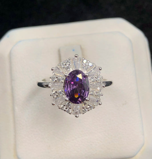 Ring van 925 zilver met 14,65 ct cubic zirconia