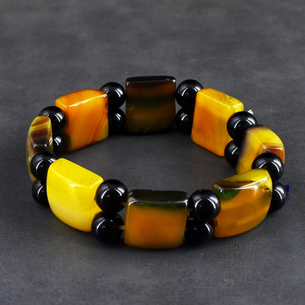 Echte Onyx & Spinel Stretch Kralenarmband 203,00 CT