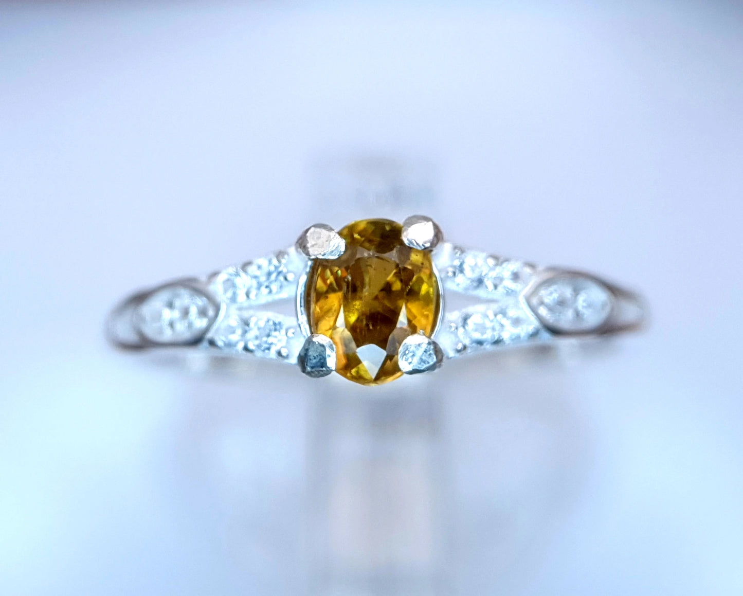 Natuurlijke citrienring – 2.5 ct, 925 sterling zilver