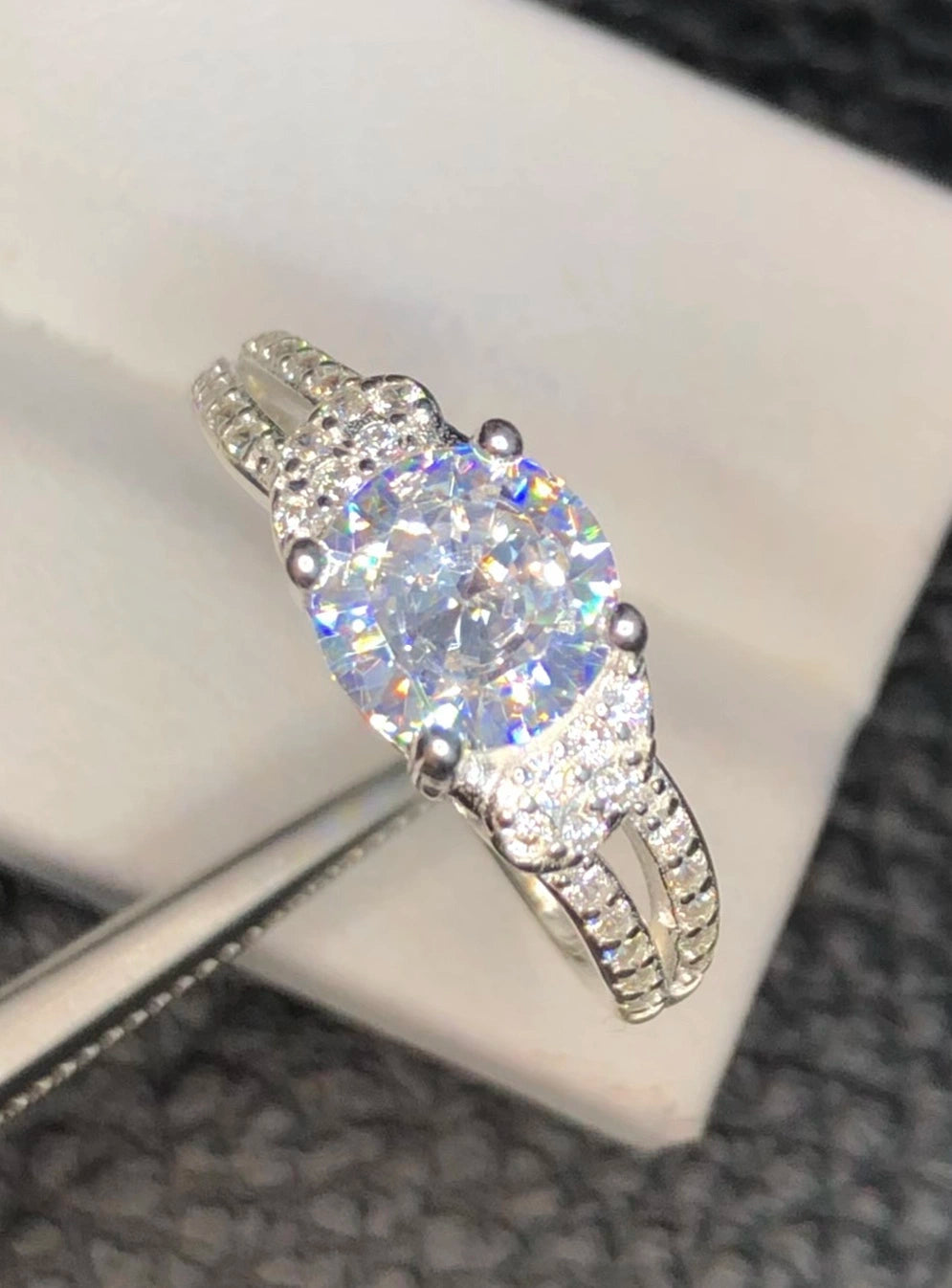 Moissanietring – 16.60 ct, wit, 925 sterling zilver