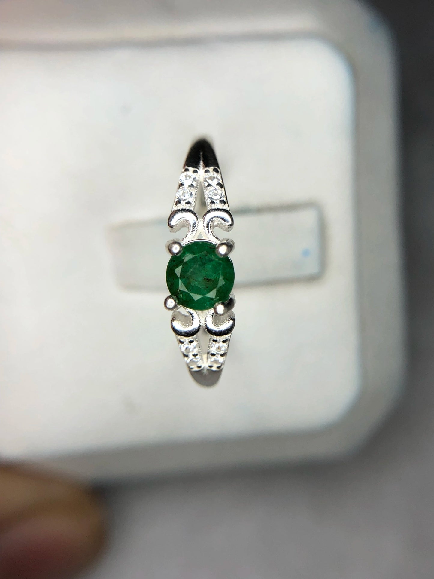 Ring van 925 sterling zilver met 6,80 ct natuurlijke Zambiaanse smaragd