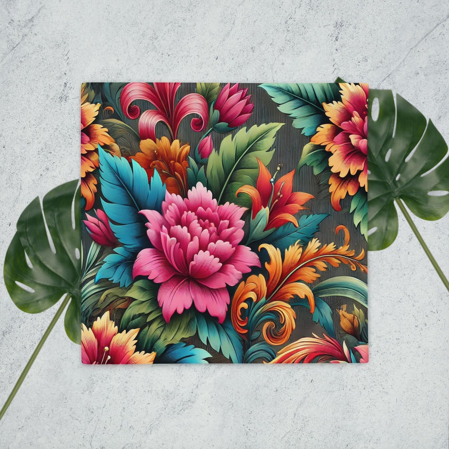 Vrolijke Bloemen Kussenhoes – Decoratieve Print met Levendige Kleuren – 45x45 cm – Zachte Polyester Kussenhoes met Rits"