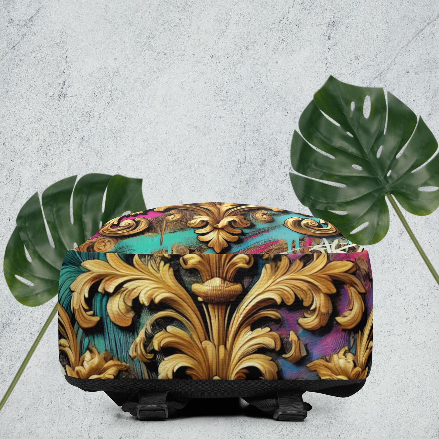 Colorful Baroque Backpack – Water Resistant and Practical with Laptop Compartment