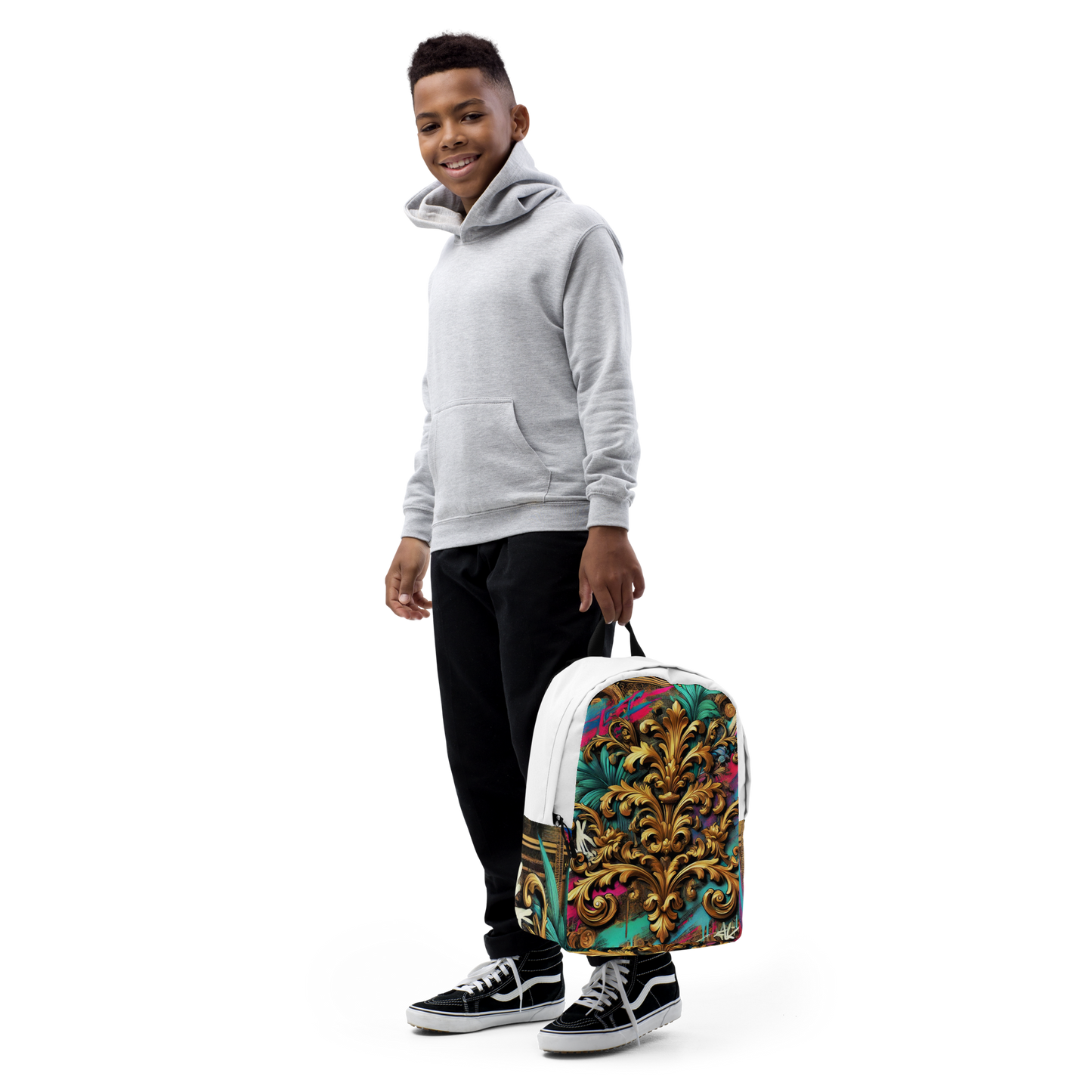 Colorful Baroque Backpack – Water Resistant and Practical with Laptop Compartment