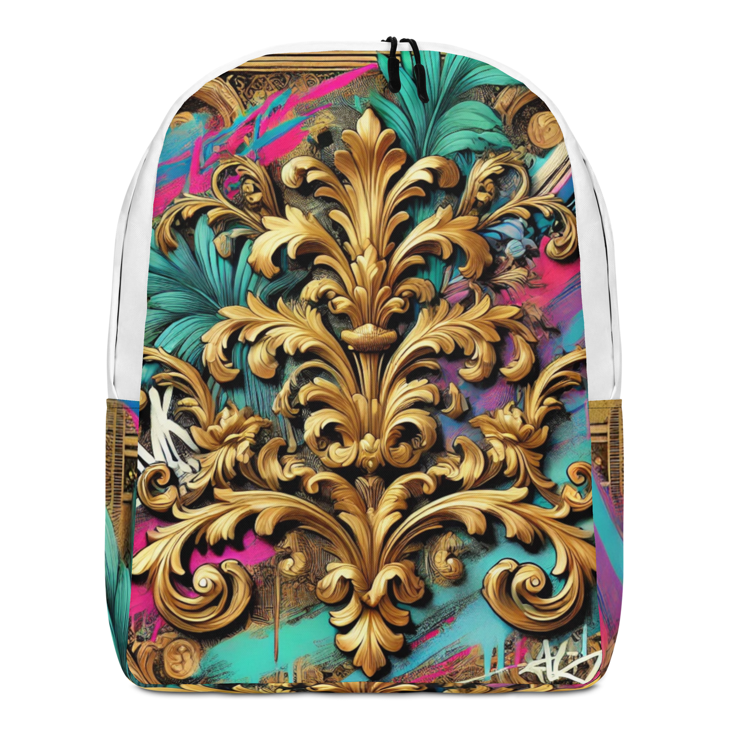 Colorful Baroque Backpack – Water Resistant and Practical with Laptop Compartment