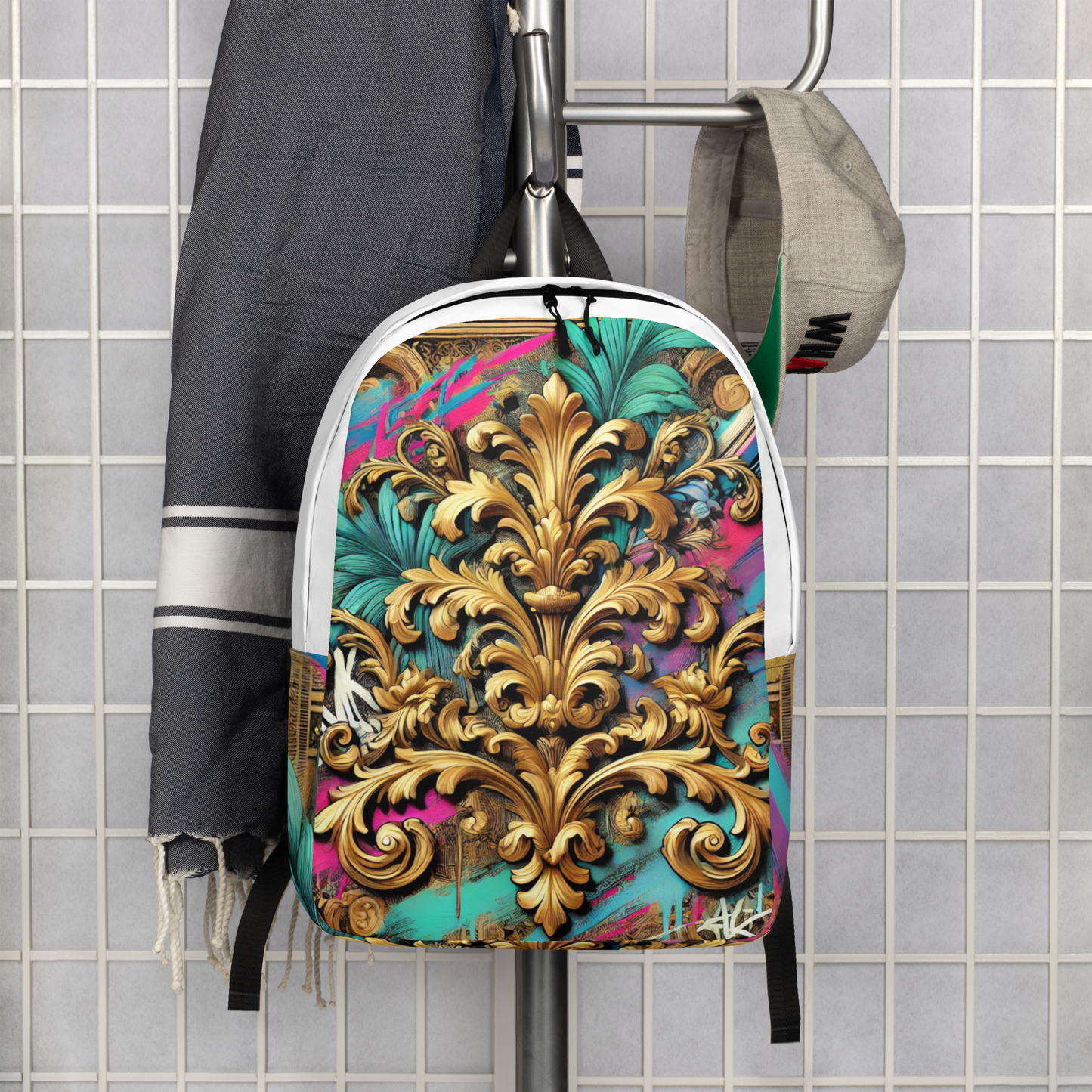 Colorful Baroque Backpack – Water Resistant and Practical with Laptop Compartment