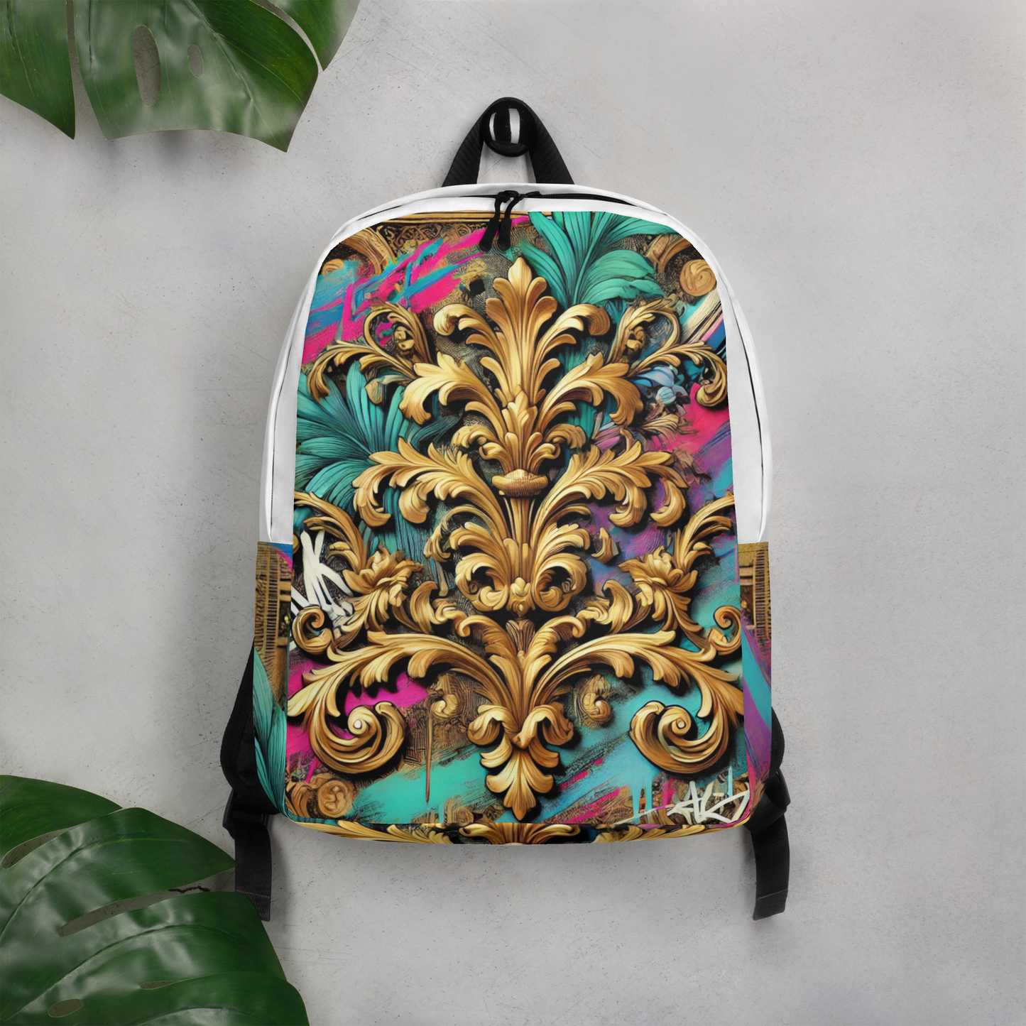 Colorful Baroque Backpack – Water Resistant and Practical with Laptop Compartment