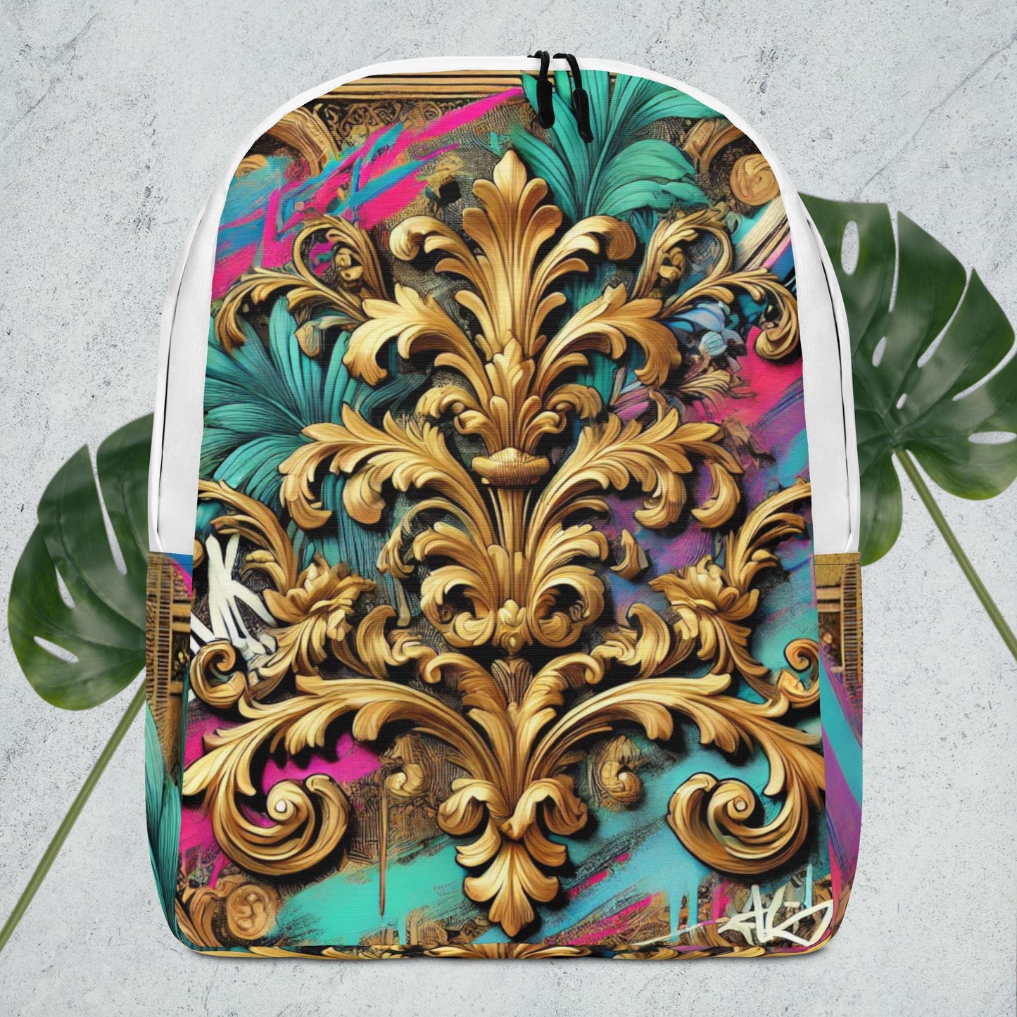Colorful Baroque Backpack – Water Resistant and Practical with Laptop Compartment