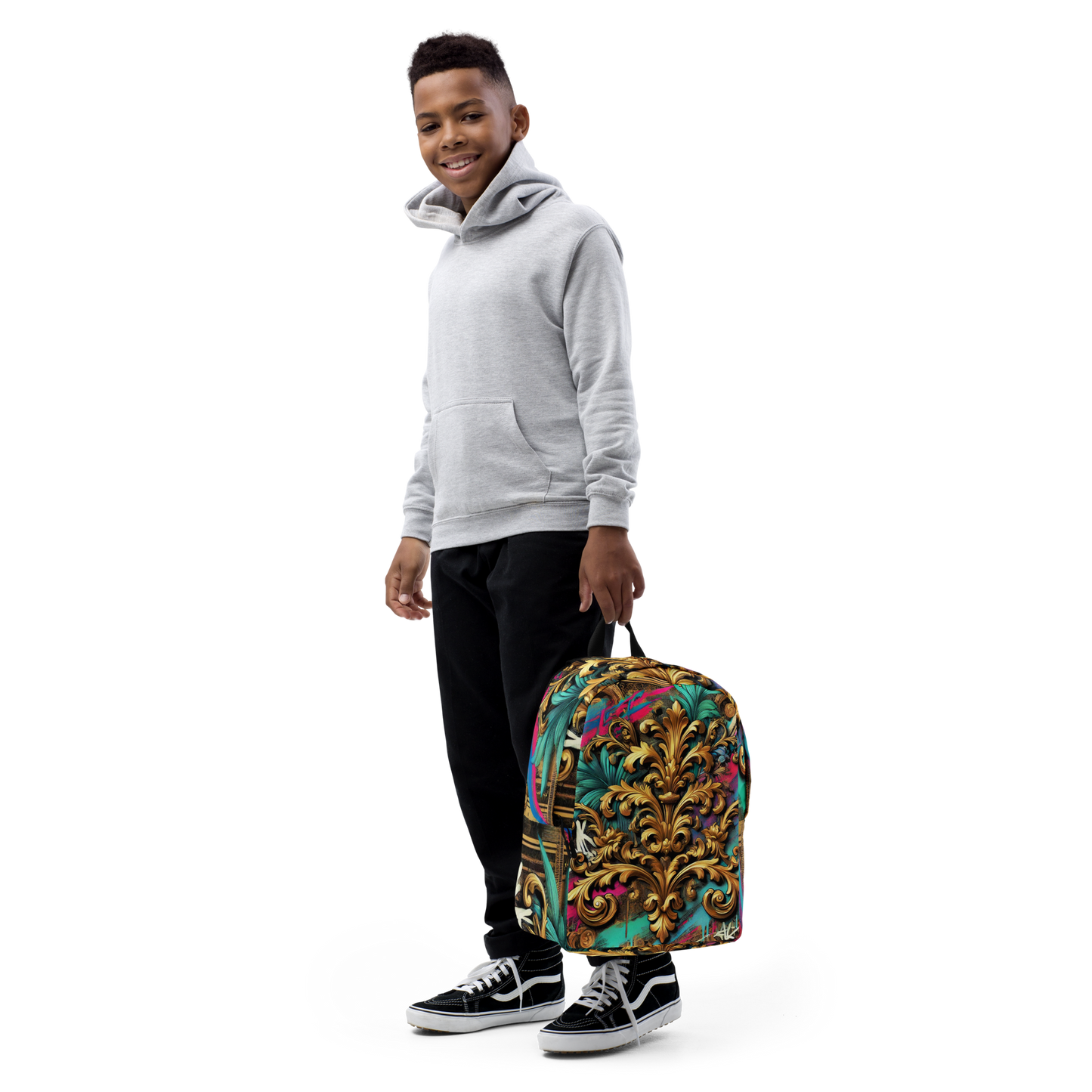 Colorful Baroque Backpack – Water Resistant and Practical with Laptop Compartment