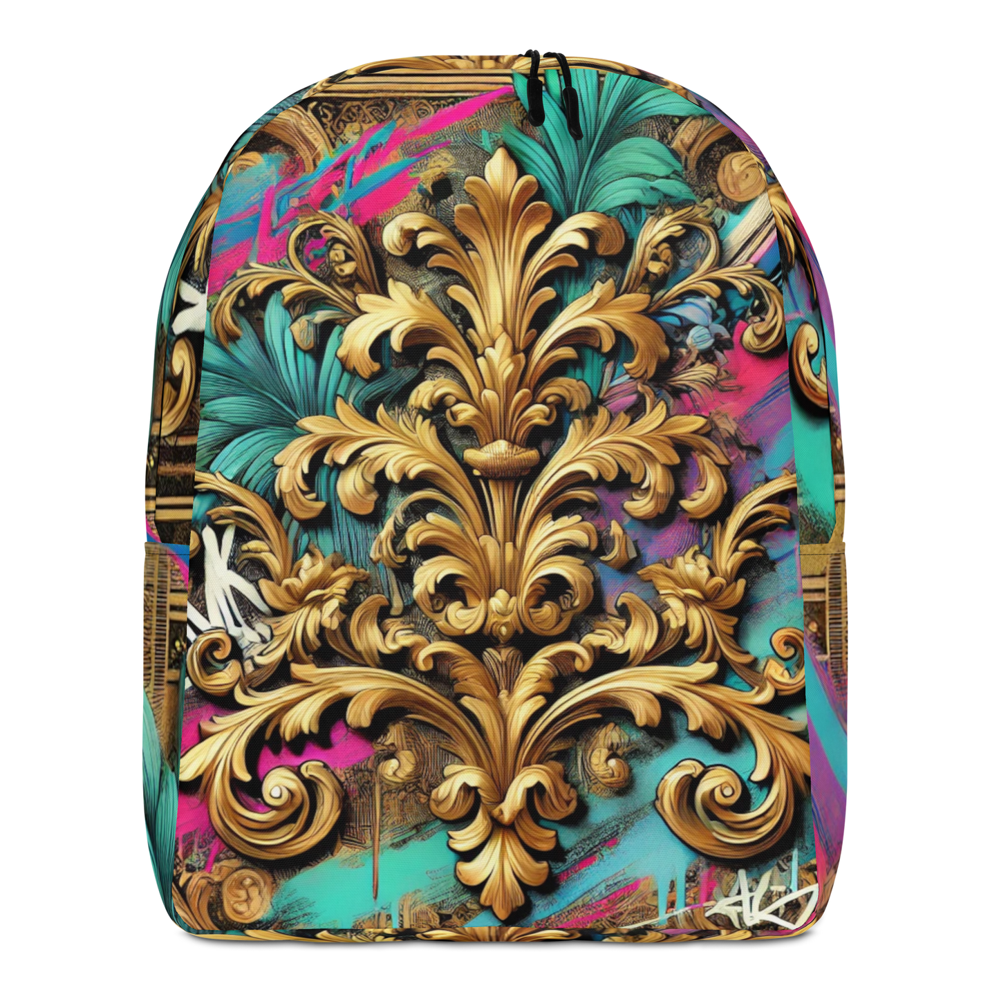 Colorful Baroque Backpack – Water Resistant and Practical with Laptop Compartment