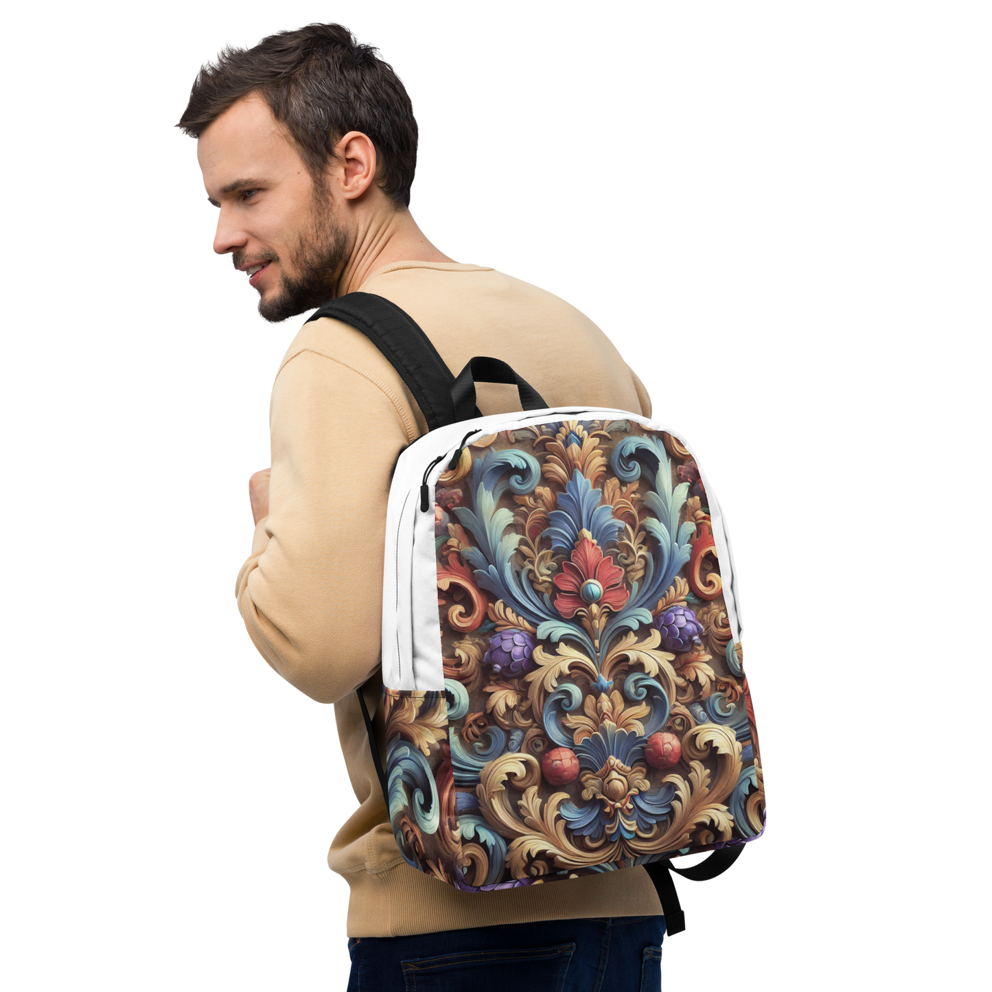 Vintage Barok Rugzak – Uniek Design met Laptopvak en Waterbestendig