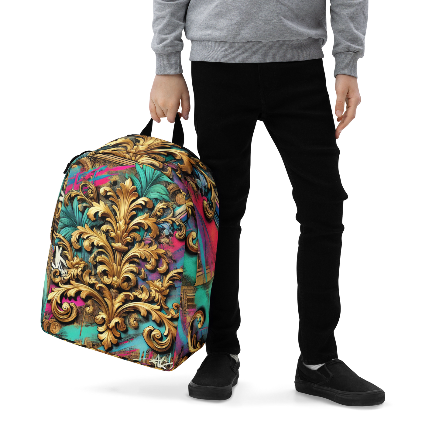 Colorful Baroque Backpack – Water Resistant and Practical with Laptop Compartment