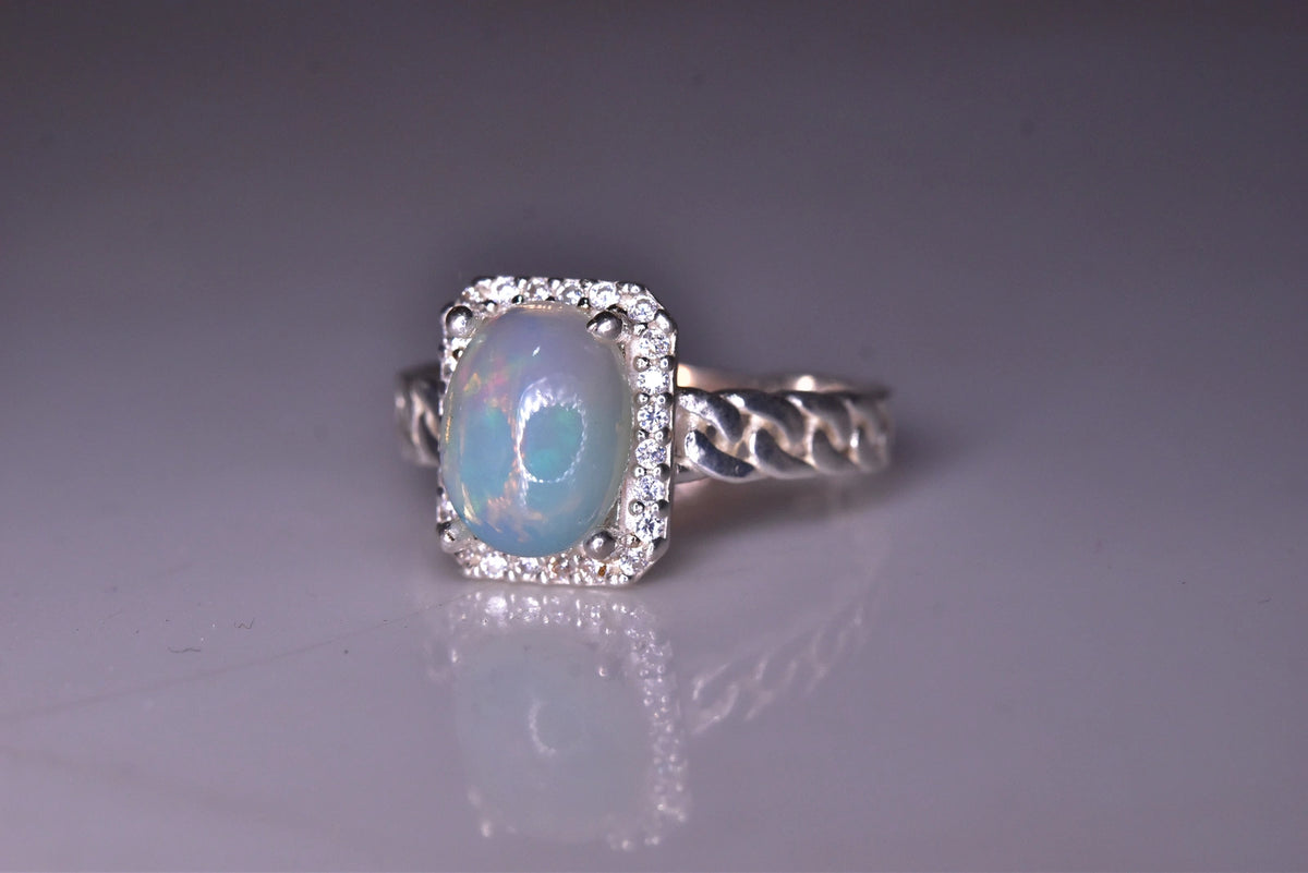 Natuurlijke Opaal Ring – 12,30 ct – 925 Sterling Zilver