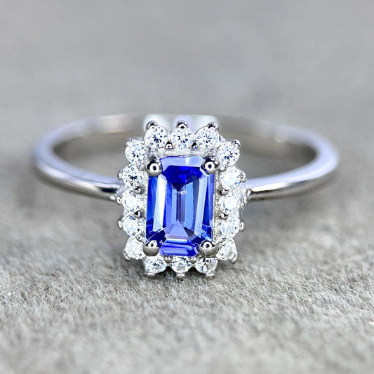 Natuurlijke tanzanietring – 925 sterling zilver