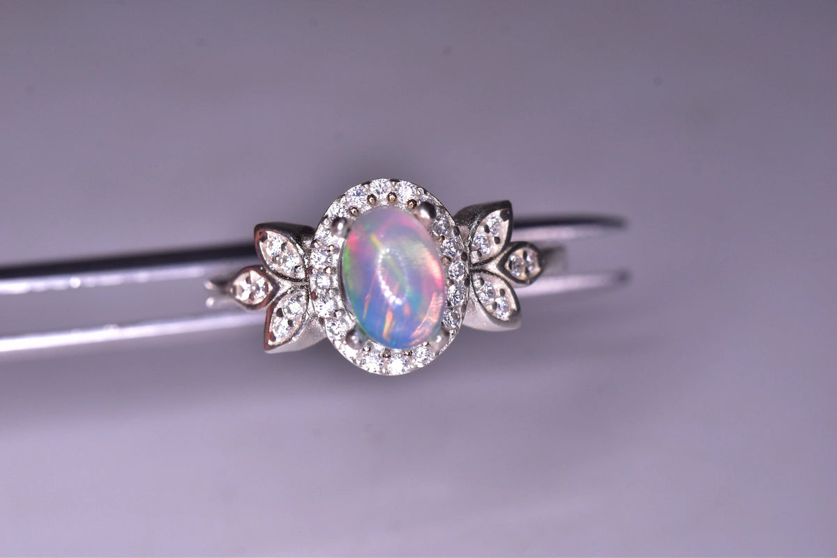 Natuurlijke Opaal Ring – 925 Sterling Zilver – Elegant Design