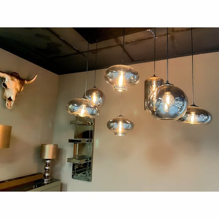 Chique Ava Hanglamp Smoke Glas 7-Licht
