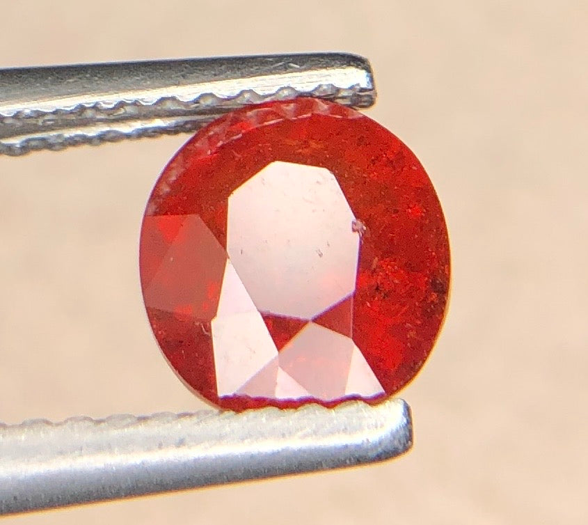 Natuurlijke Spessartiet Granaat 2,10 ct – Oranje-Rode Ronde Losse Edelsteen 6,8 mm
