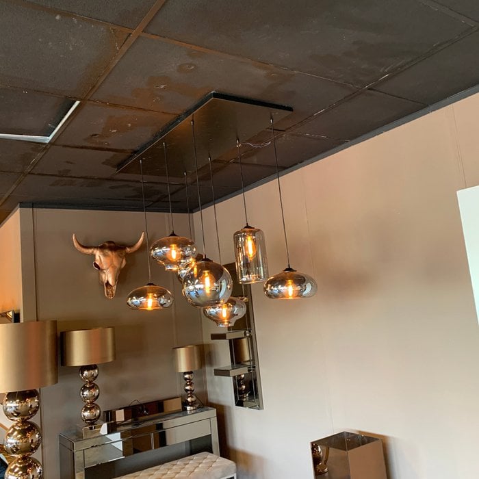 Chique Ava Hanglamp Smoke Glas 7-Licht