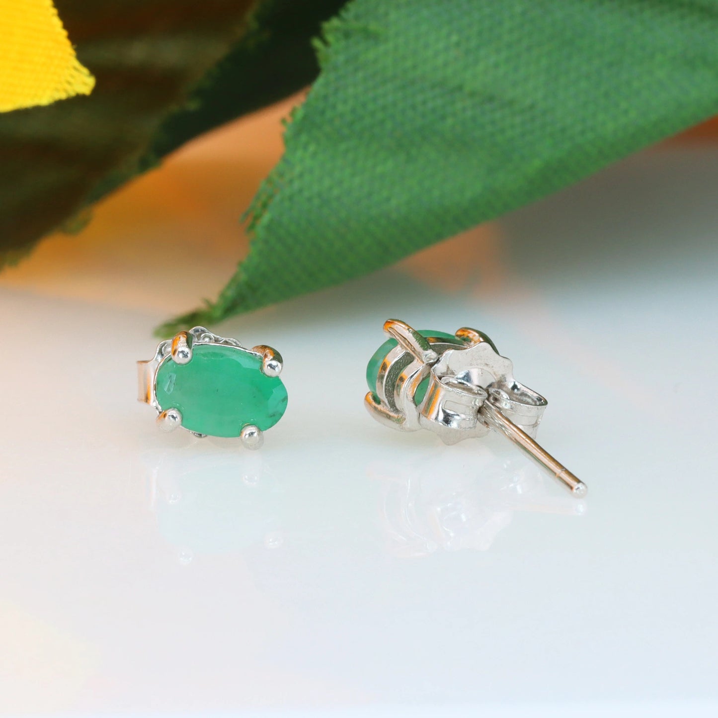 Gecertificeerde oorbellen met smaragd – groen, 925 sterling zilver