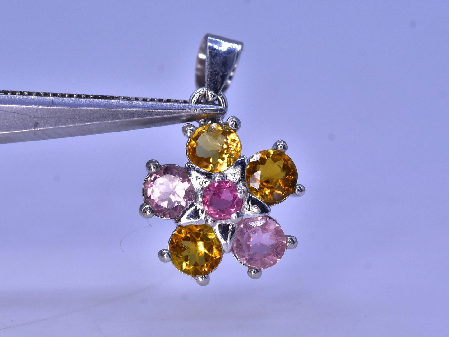 Natuurlijke toermalijnhanger – 4.40 ct, multicolor, 925 sterling zilver
