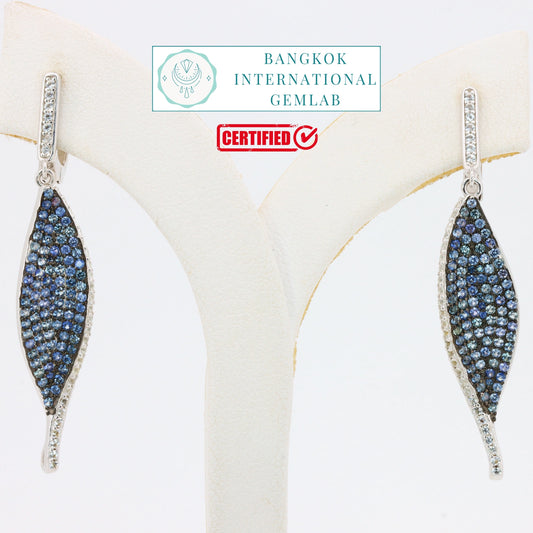 Gecertificeerde oorbellen met saffier – 925 sterling zilver