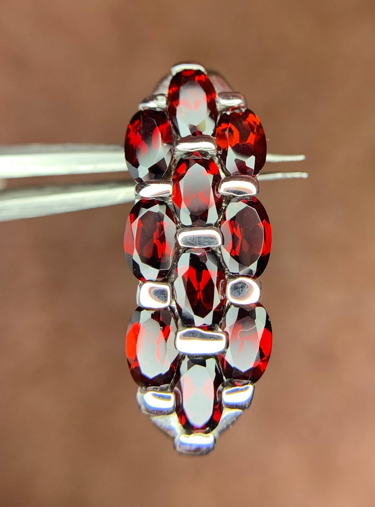 Natuurlijke Rhodoliet Granaat Hanger – 925 Sterling Zilver – Rhodium Plated