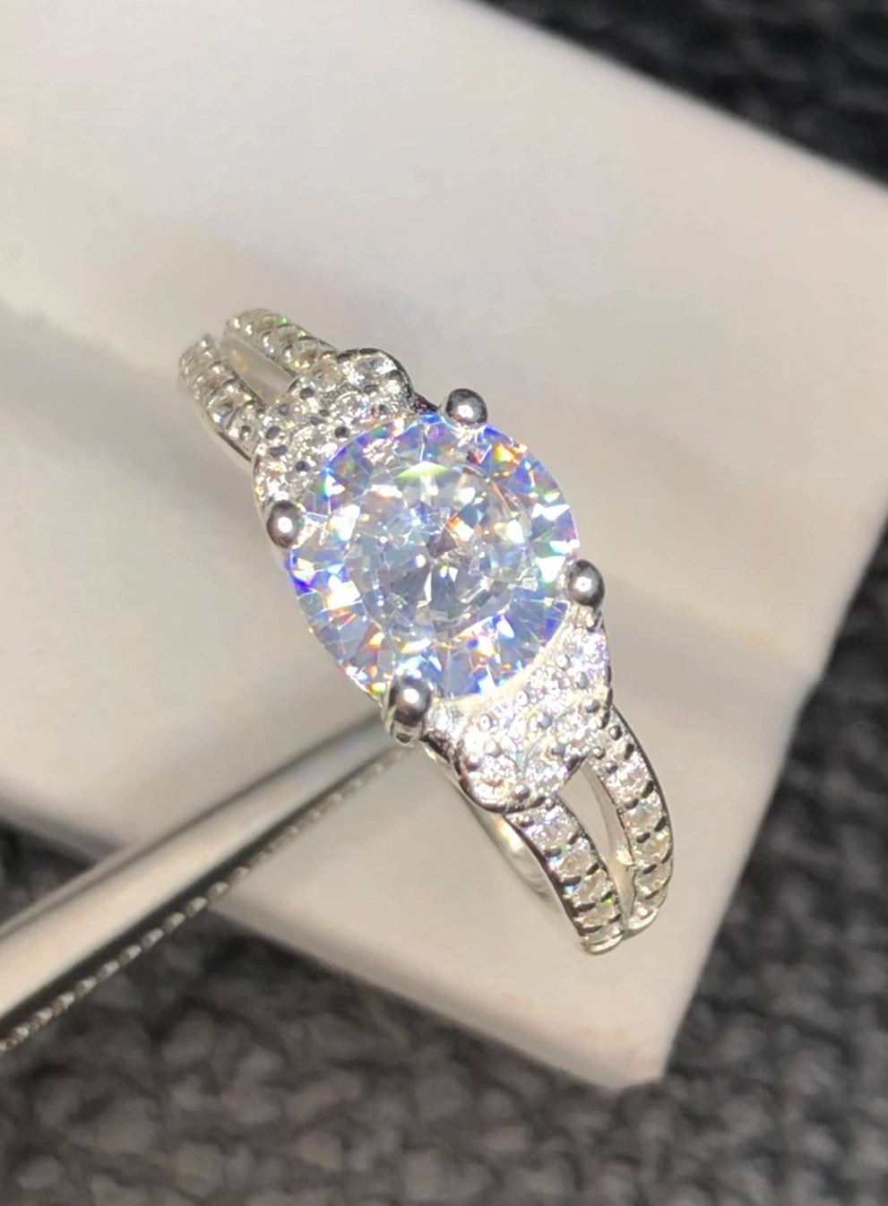 Moissanietring – 16.60 ct, wit, 925 sterling zilver