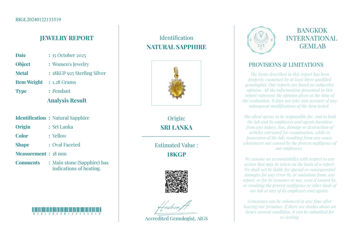 Gecertificeerde saffierhanger – 40.07 ct, 925 sterling zilver