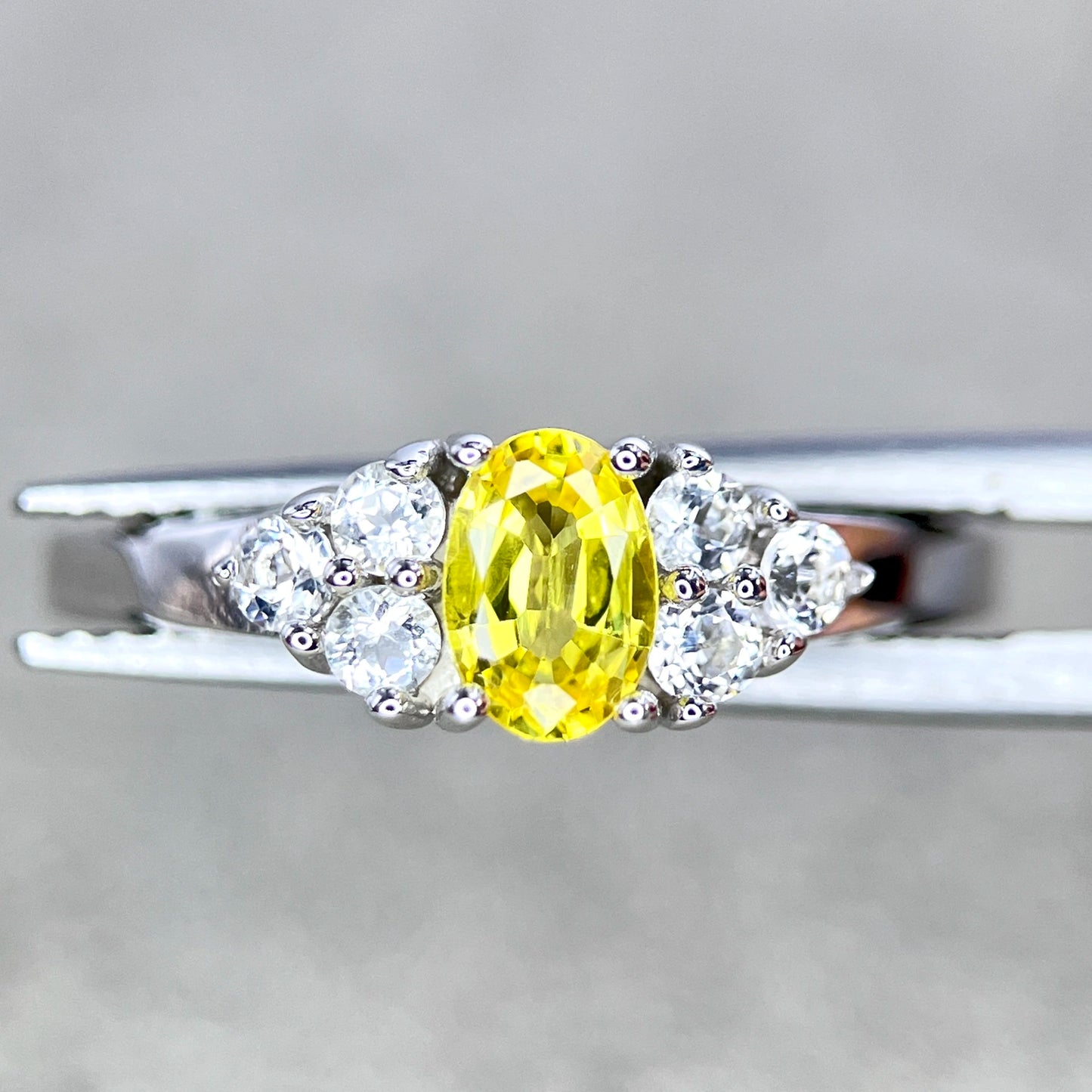 Natuurlijke saffierring – geel, 925 sterling zilver