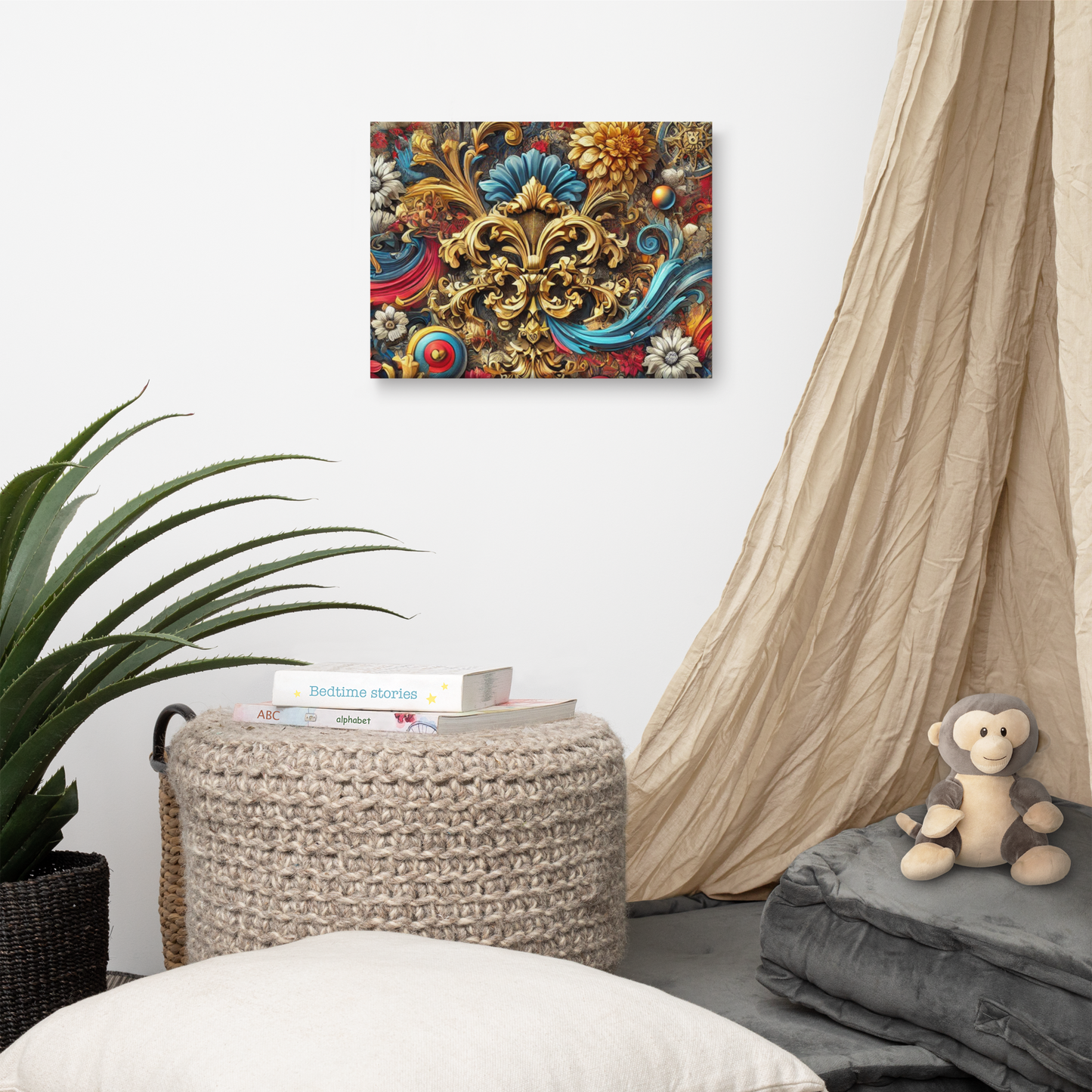 Klassieke Barok Canvas Wanddecoratie - Luxe Print op Hoogwaardig Katoenblend
