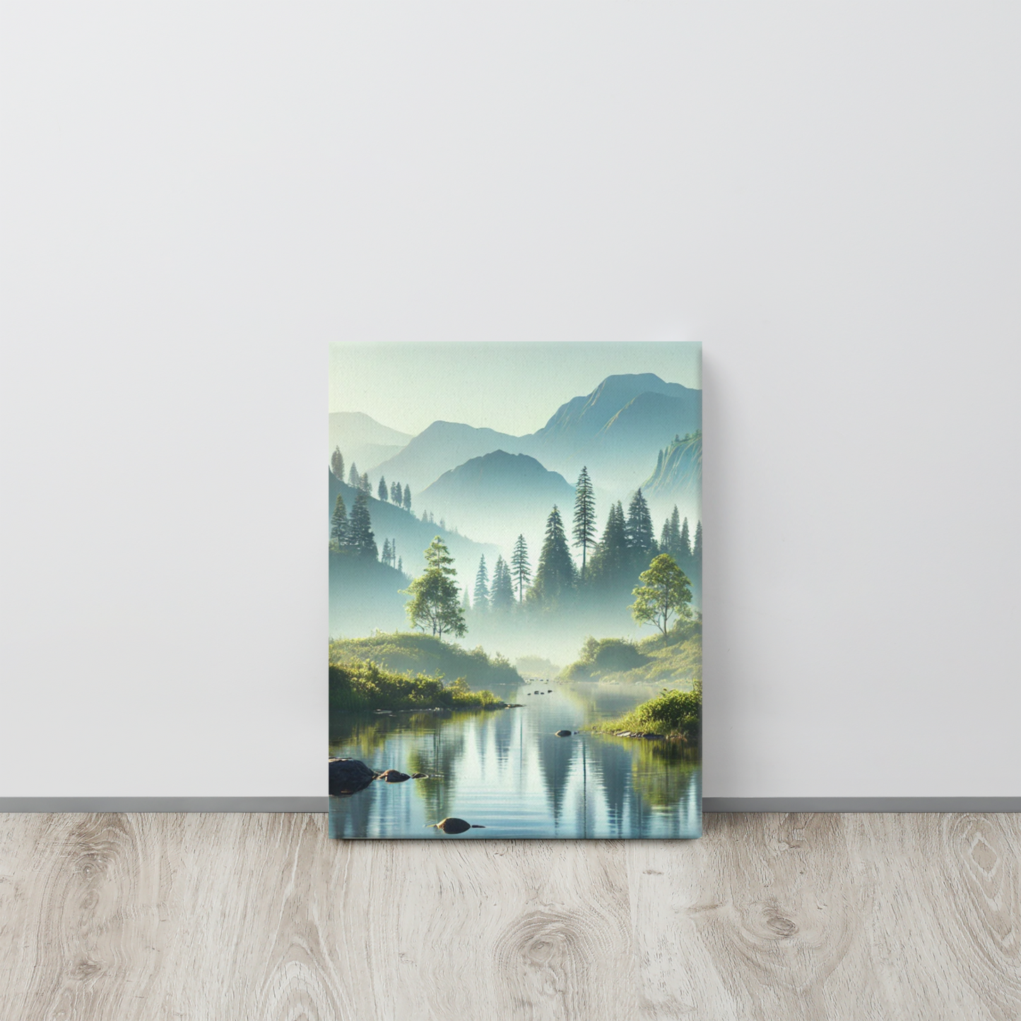 Rustgevende Canvas Wanddecoratie - Mystiek Berglandschap