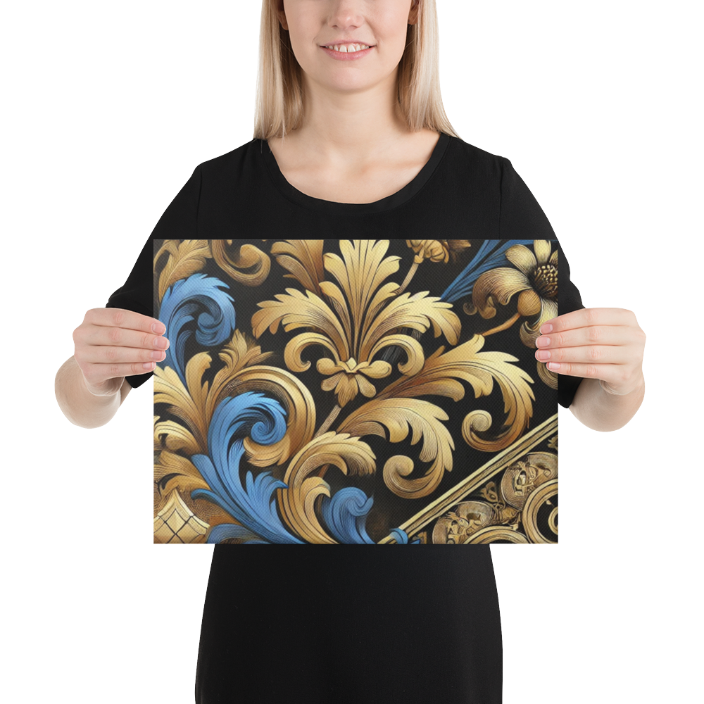 Barok Stijl Canvas Print - Luxe Wanddecoratie met Weelderige Ornamenten