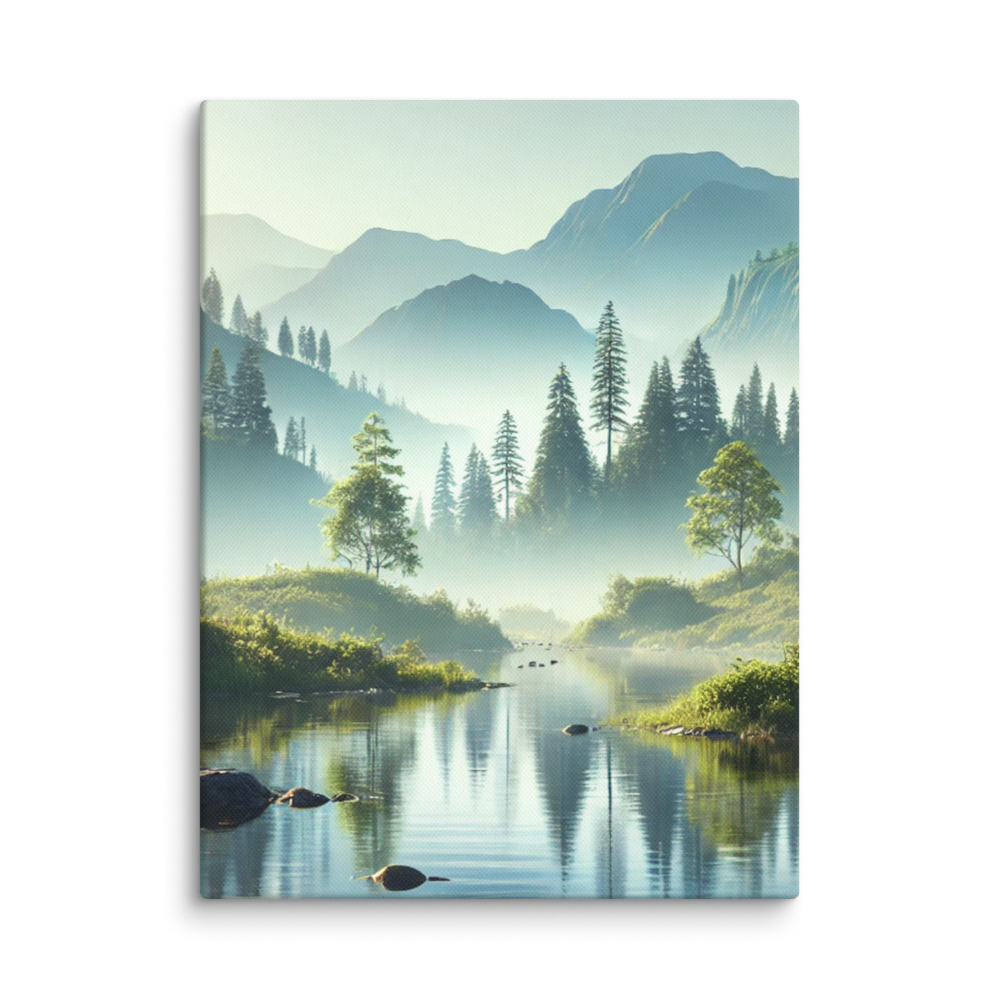 Rustgevende Canvas Wanddecoratie - Mystiek Berglandschap