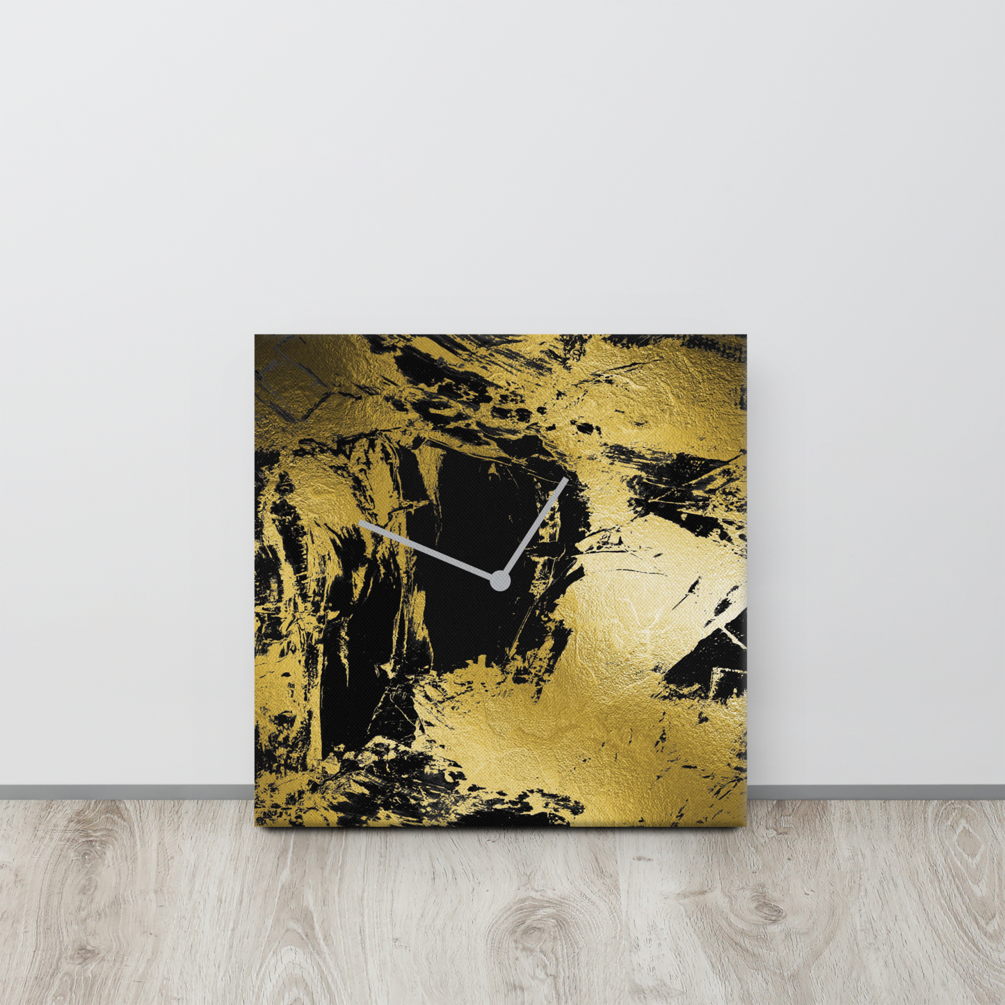 Luxe Acrylglas Wandklok met Bladgoud – Tijdloos Design van Unique Treasure