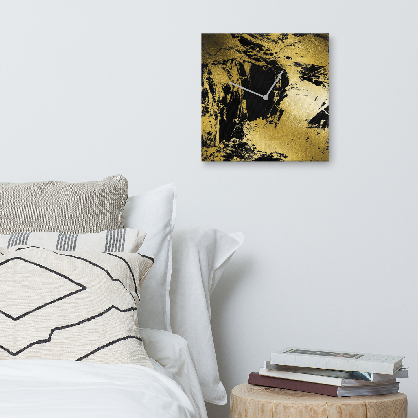 Luxe Acrylglas Wandklok met Bladgoud – Tijdloos Design van Unique Treasure