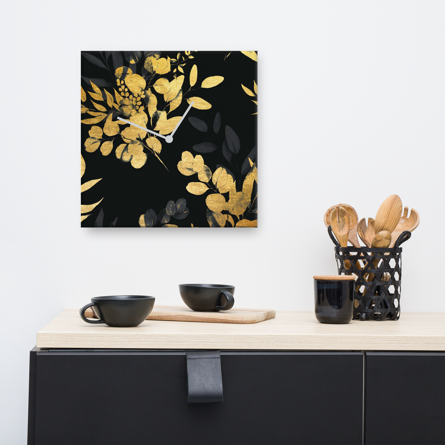 Goldveloce acrylglas wandklok met bladgoud – moderne design klok
