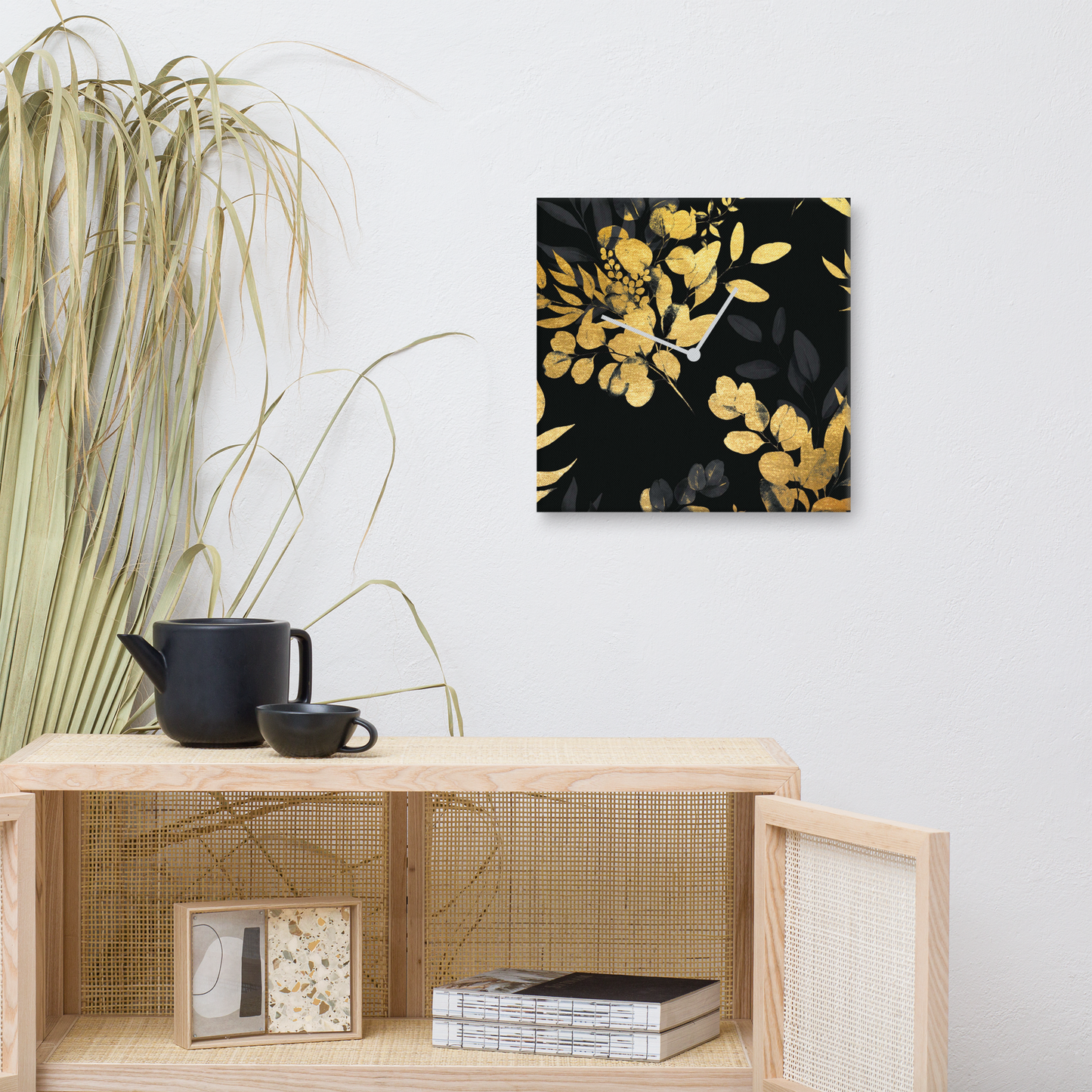 Goldveloce acrylglas wandklok met bladgoud – moderne design klok