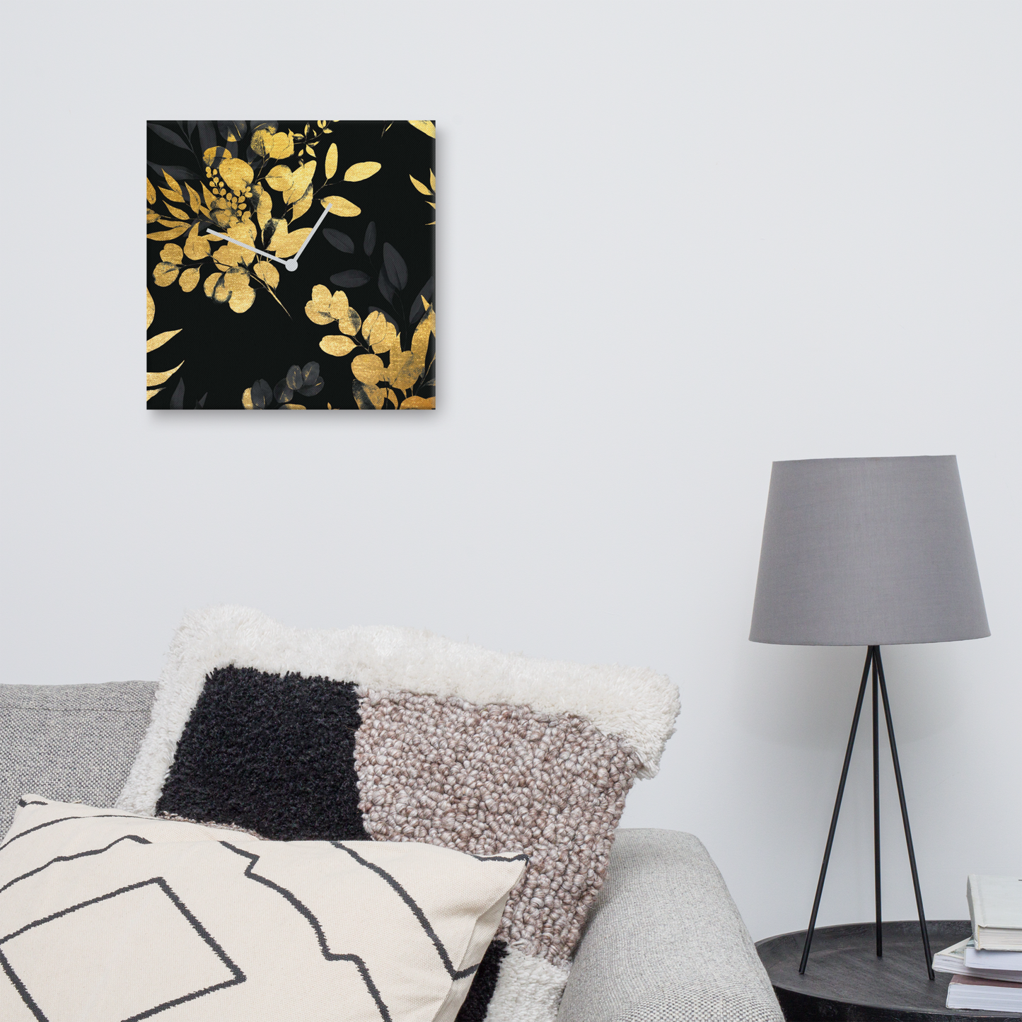 Goldveloce acrylglas wandklok met bladgoud – moderne design klok