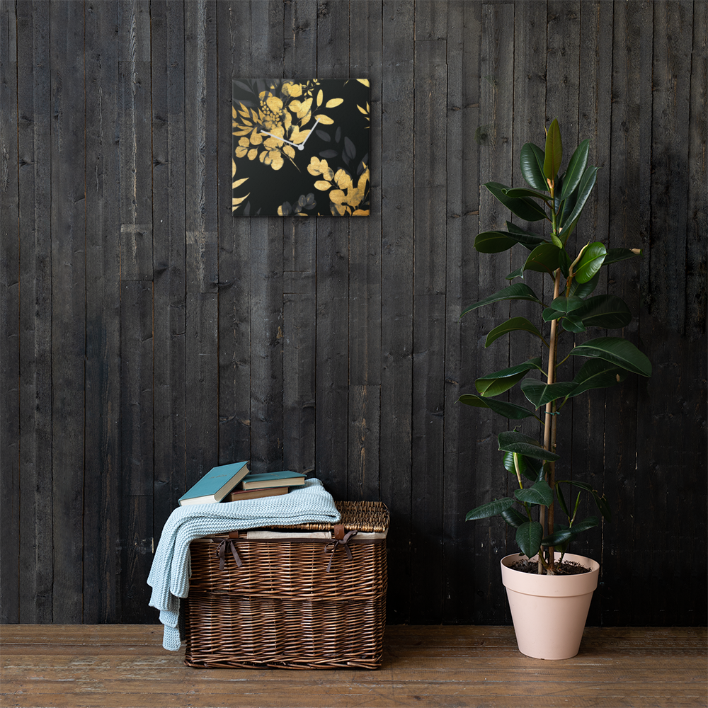 Goldveloce acrylglas wandklok met bladgoud – moderne design klok