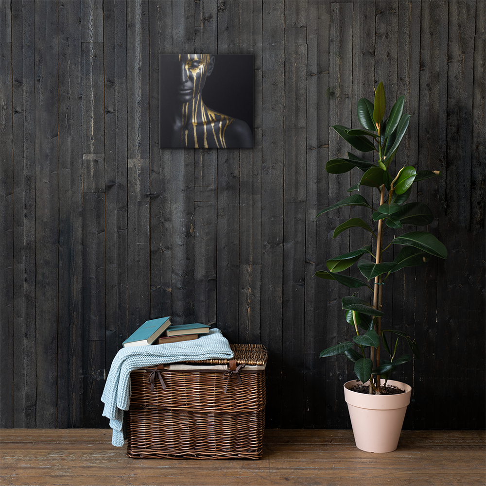 Luxe Acrylglas Kunstwerk met Bladgoud – Liquid Gold Portret | Mystiek & Modern Design