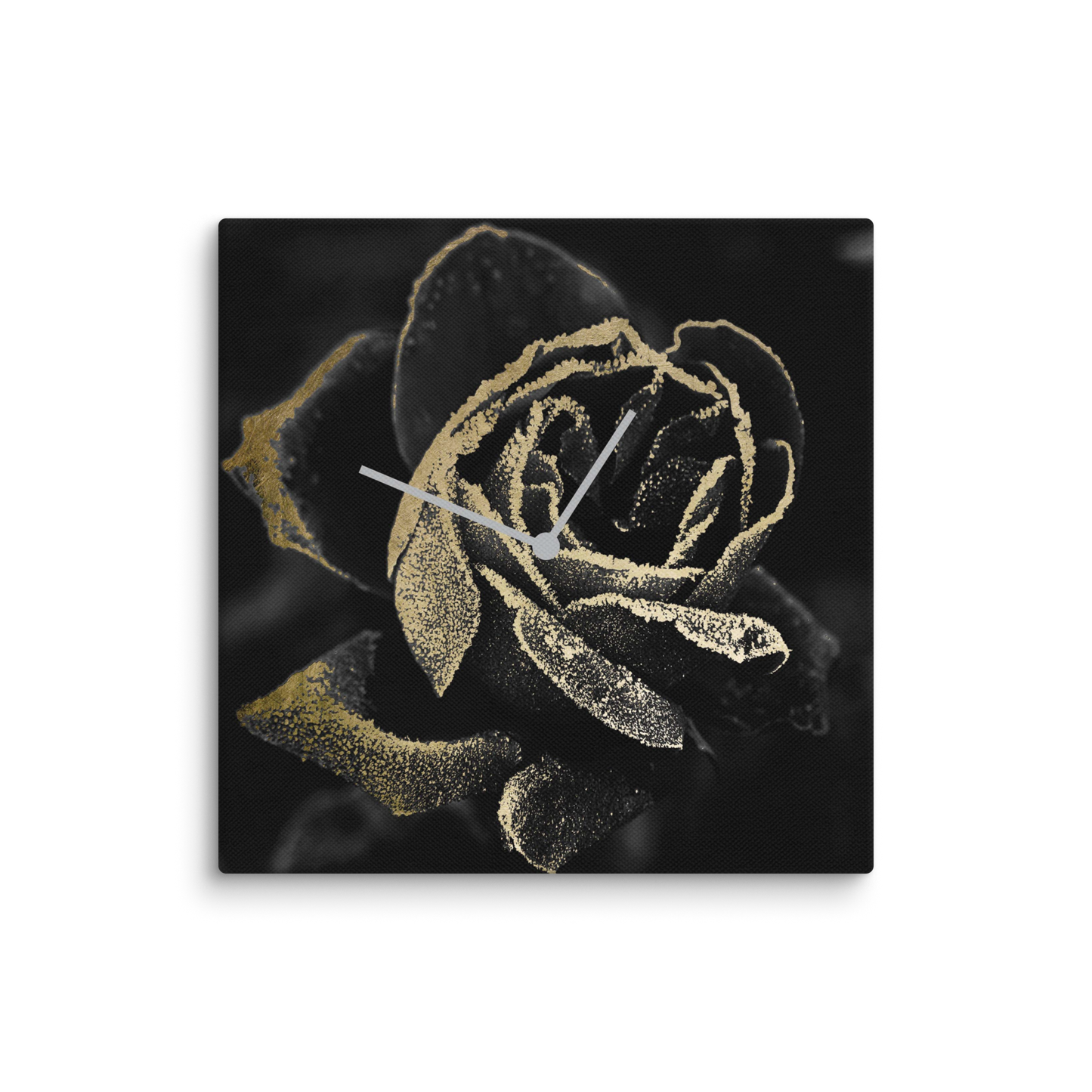 Black Rose Wandklok met Bladgoud – Luxe Acrylglas Klok van Unique Treasure