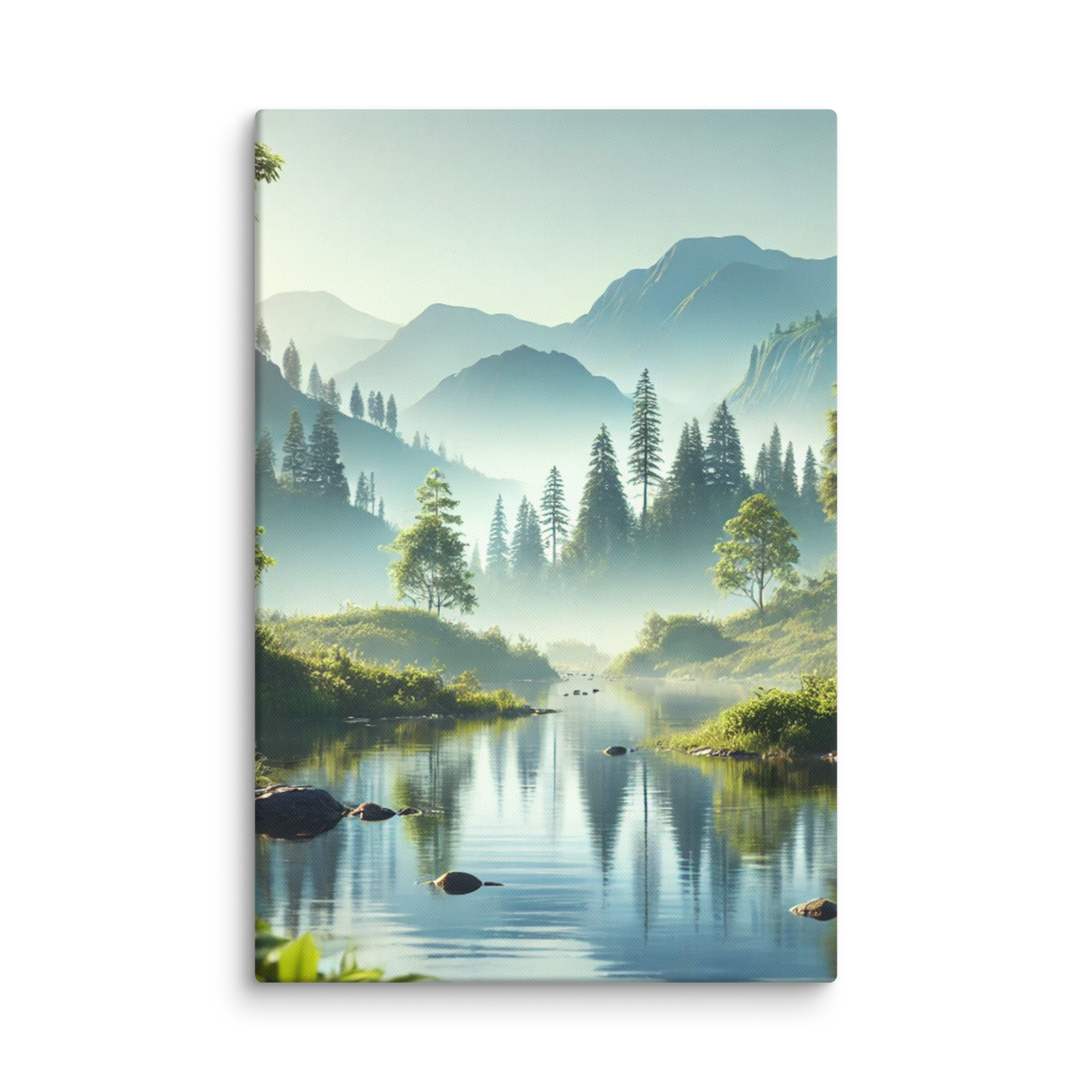 Rustgevende Canvas Wanddecoratie - Mystiek Berglandschap