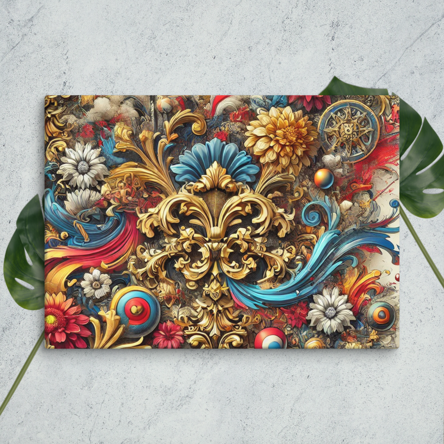 Klassieke Barok Canvas Wanddecoratie - Luxe Print op Hoogwaardig Katoenblend
