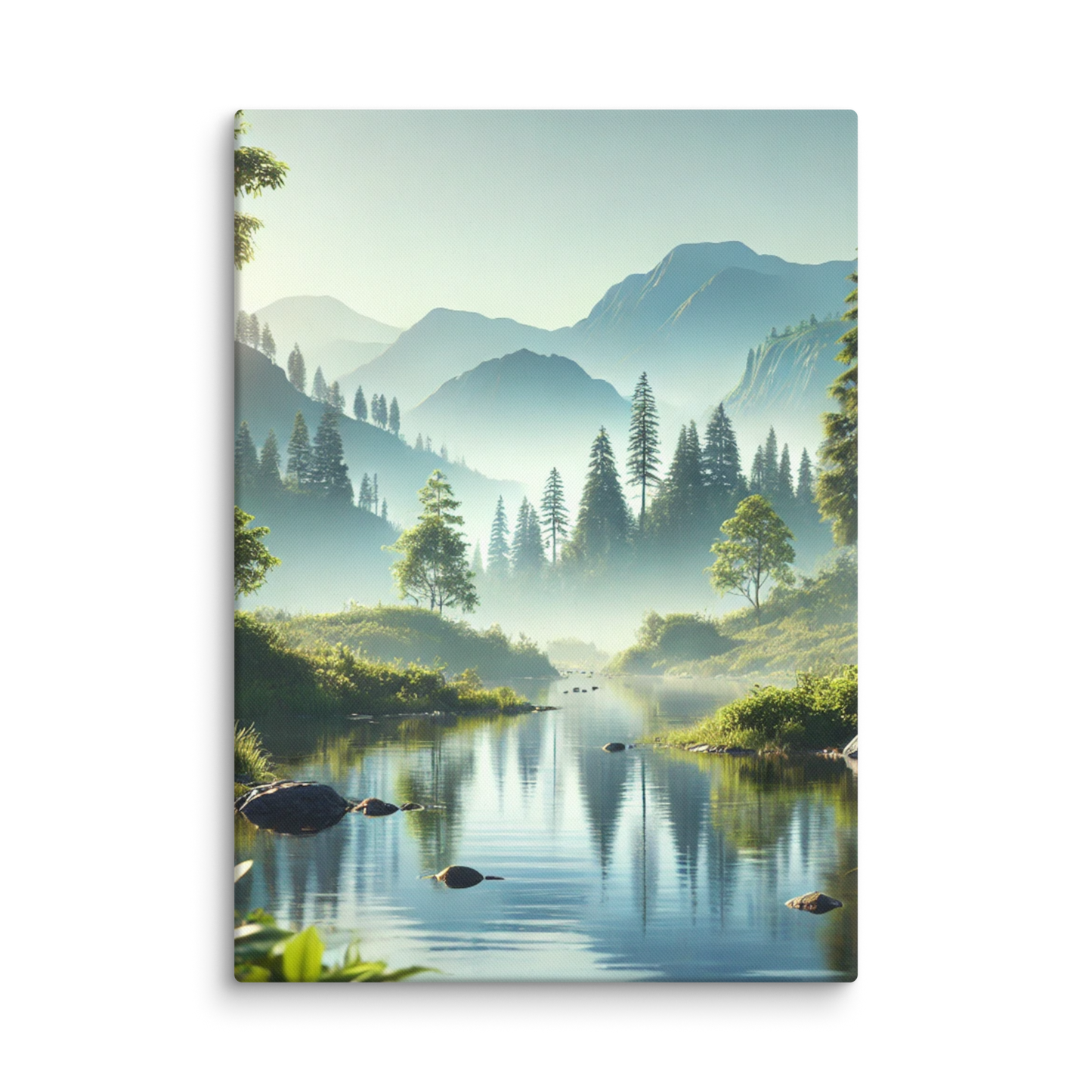 Rustgevende Canvas Wanddecoratie - Mystiek Berglandschap