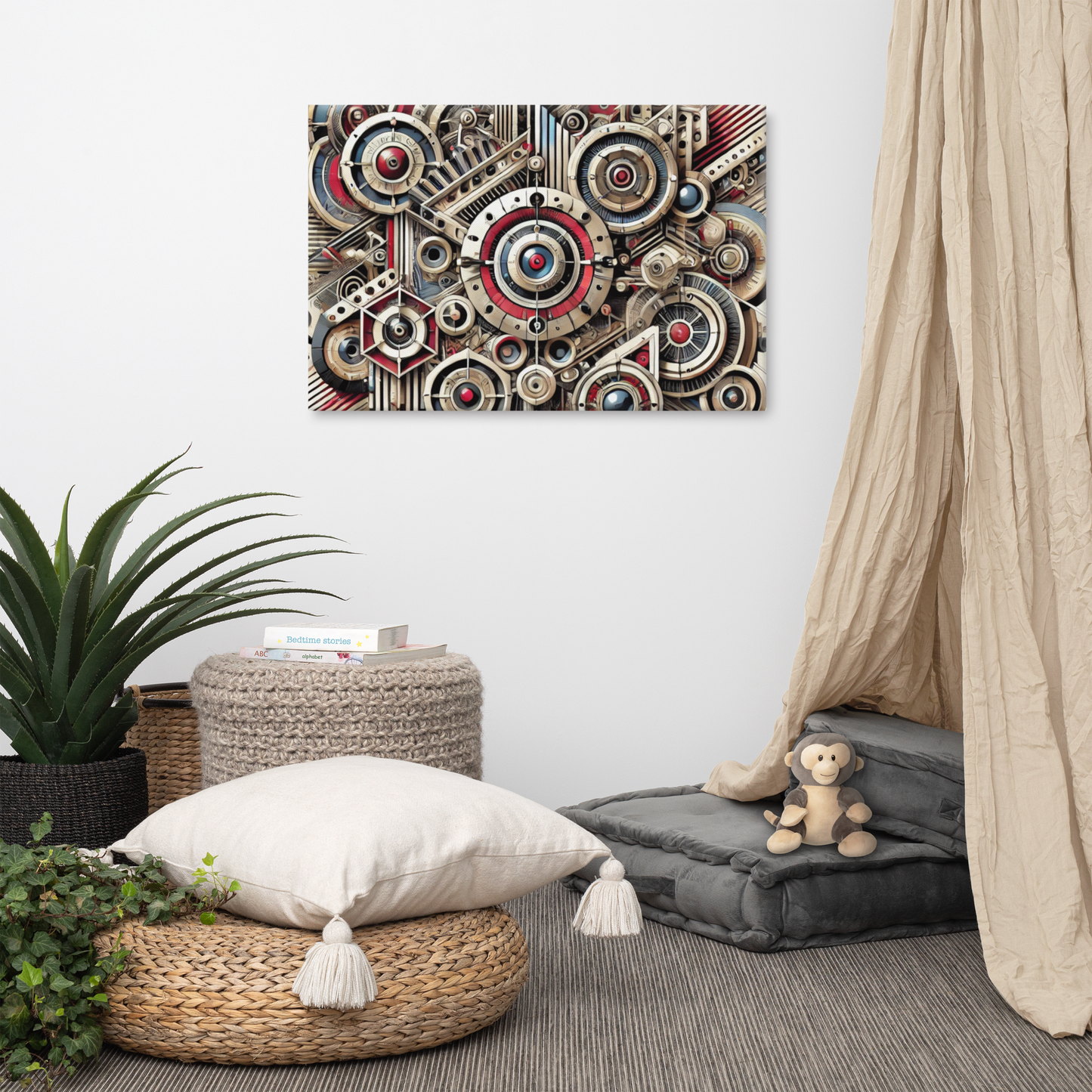 Stijlvol Canvas Kunstwerk - Handgemaakt, Vervaagbestendig, Hoogwaardige Poly-katoen Blend