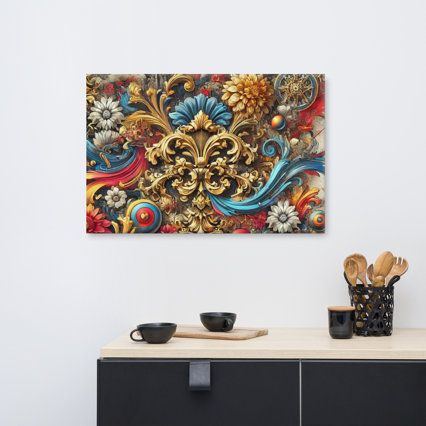 Klassieke Barok Canvas Wanddecoratie - Luxe Print op Hoogwaardig Katoenblend